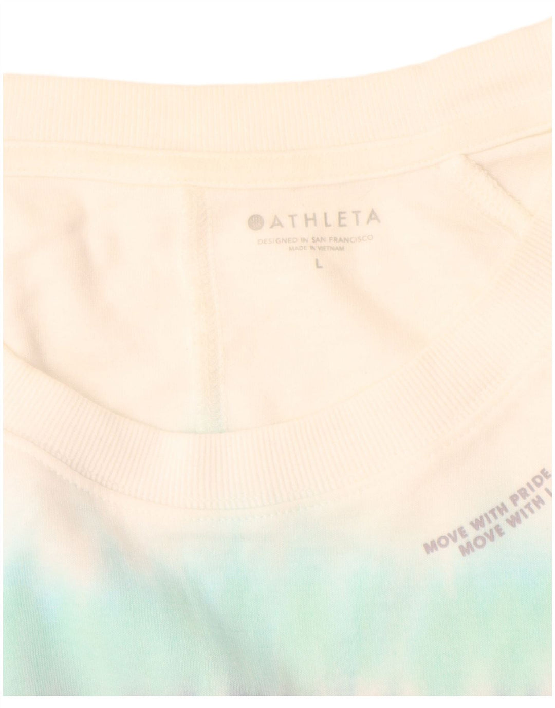 Moletom feminino ATHLETA Reino Unido 16 grande algodão tie-dye multicolorido