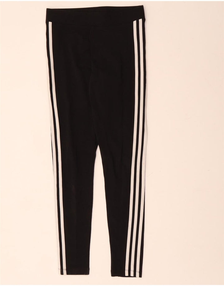 ADIDAS Womens Leggings UK 8/10 Pequeno Algodão Preto