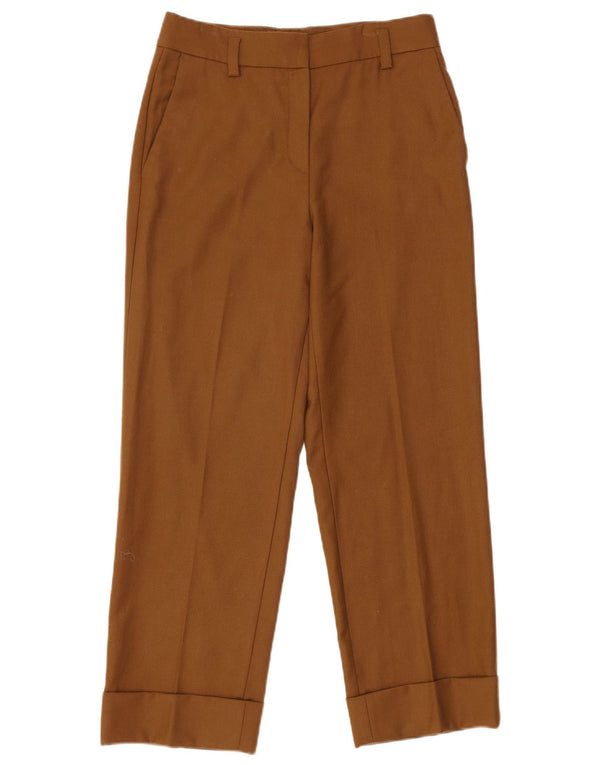 Calça casual feminina de cintura alta Massimo Dutti UE 38 pequena W28 L27 marrom