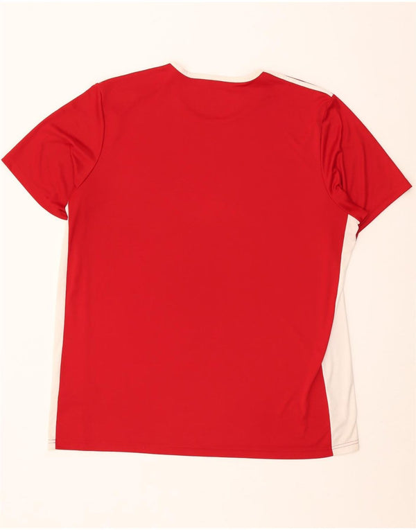 Adidas Mens Aeroready Camiseta Top 2XL Vermelho Colorblock Poliéster