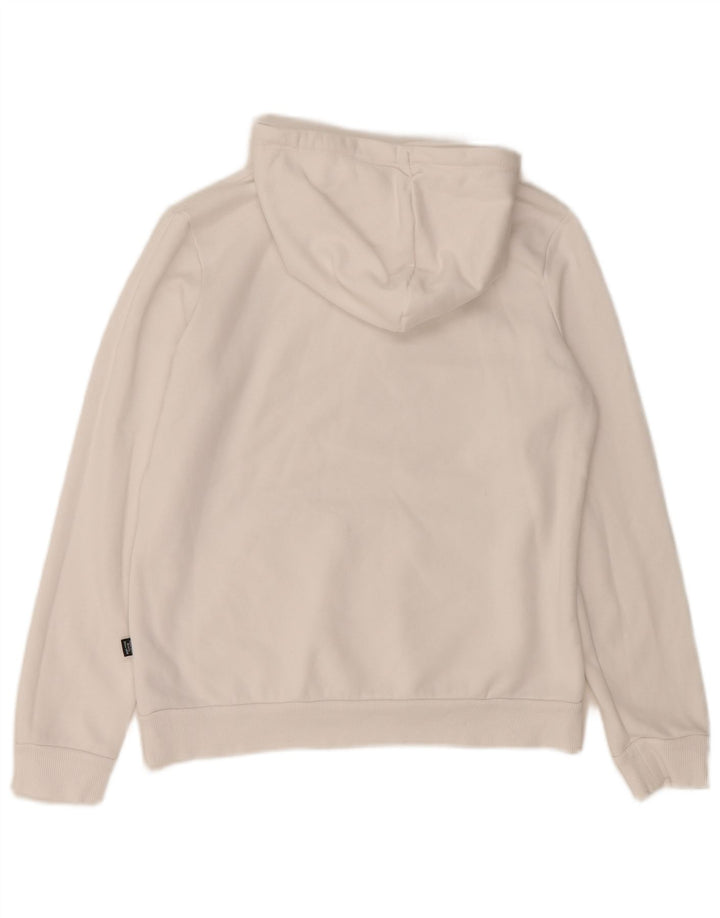 PUMA Womens Hoodie Jumper UK 14 Médio Algodão Branco