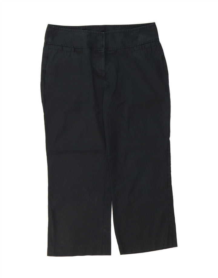 MOSSIMO Womens Straight Cropped Trousers US 10 Large W32 L24 Black Cotton Vintage Mossimo and Second-Hand Mossimo from Messina Hembry 