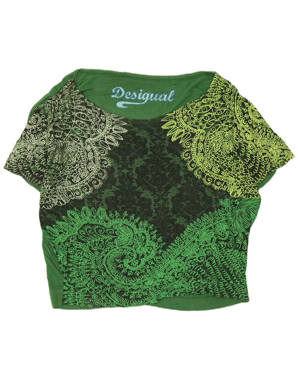Blusa oversized feminina Desigual UK 16 grande verde paisley viscose