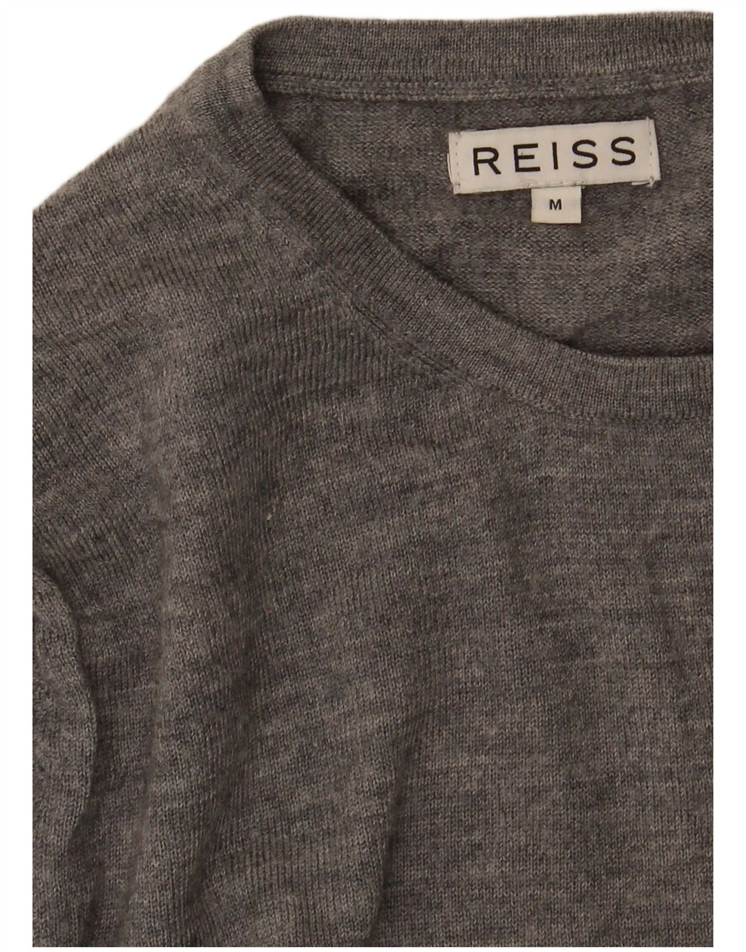 Suéter masculino Reiss com gola redonda, cinza médio manchado