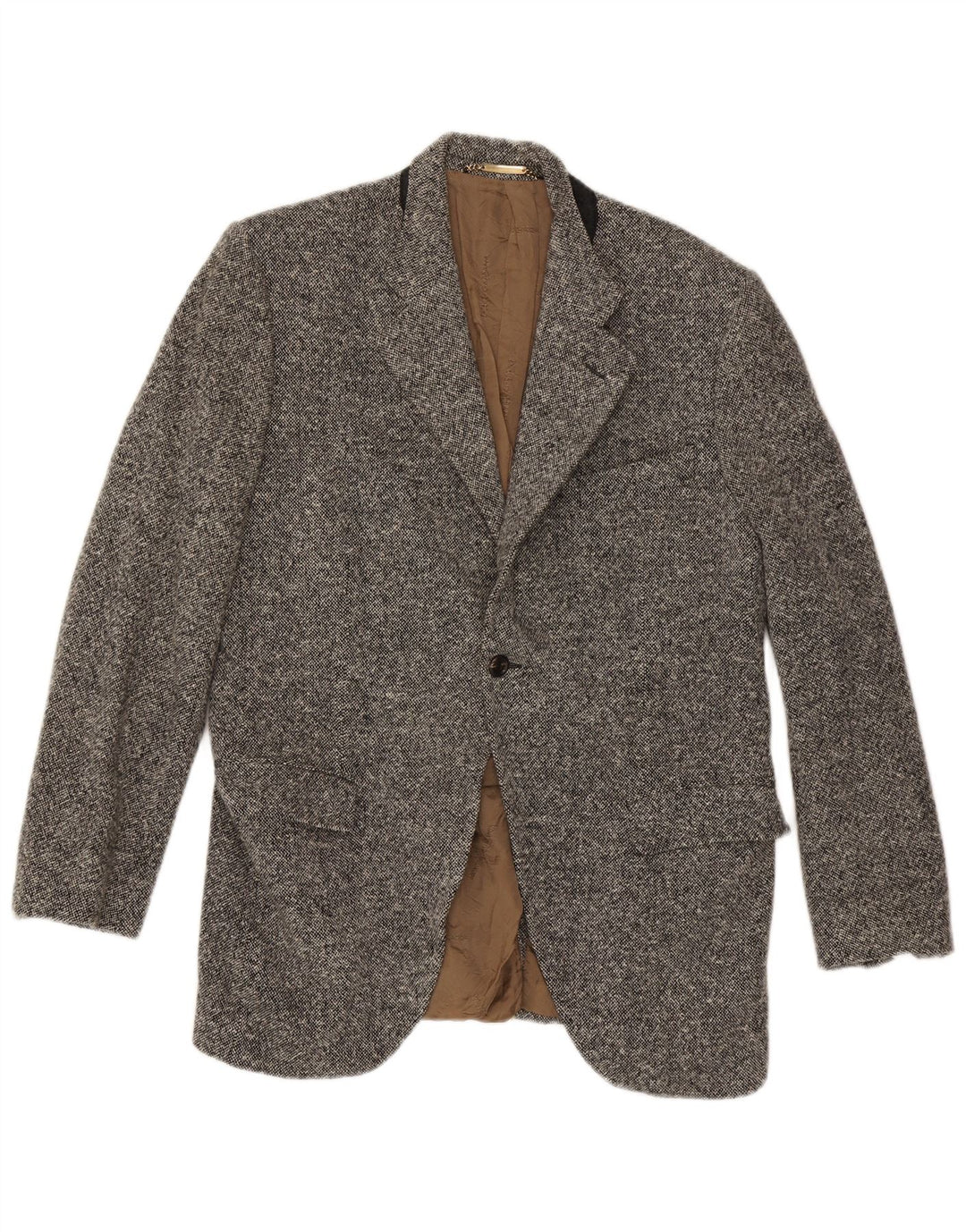Jaqueta Blazer masculina Dolce & Gabbana com 1 botão IT 52 XL lã manchada cinza