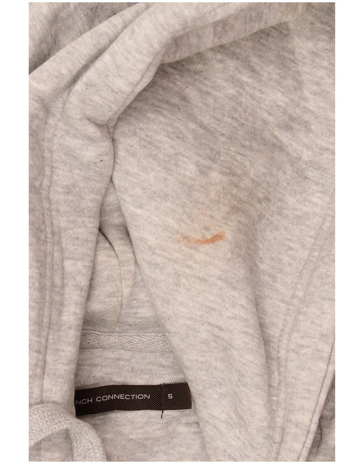 Jumper com capuz masculino French Connection pequeno algodão manchado cinza