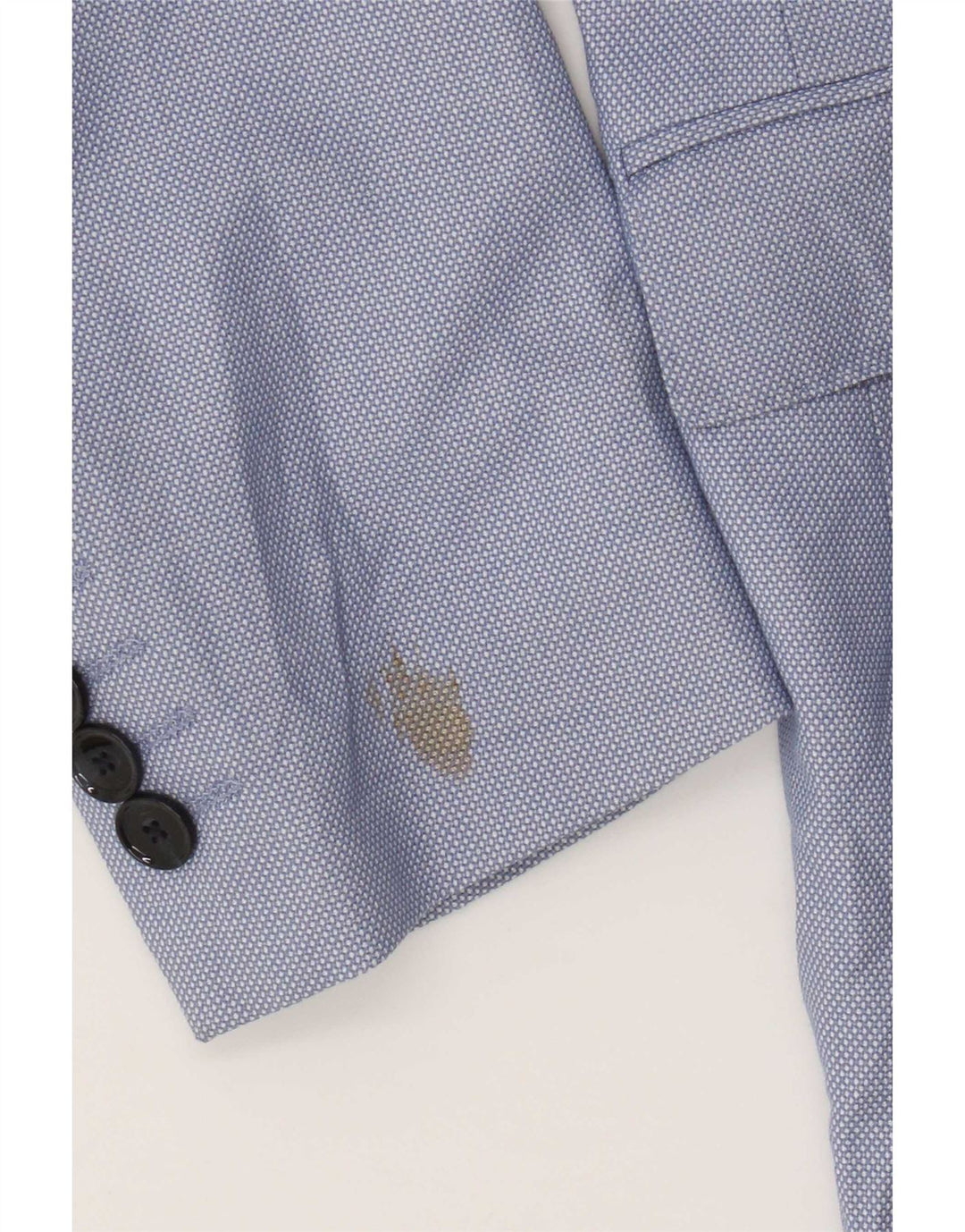 Jaqueta blazer masculina Zara com 2 botões EU 50 poliéster azul médio