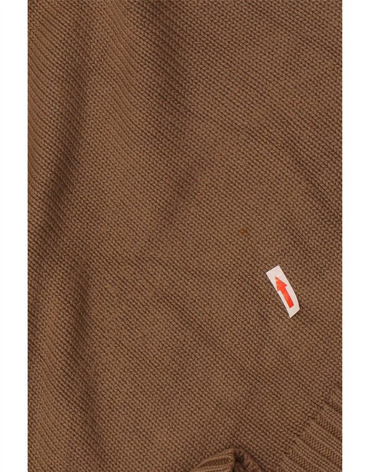 Zara Suéter masculino com gola V e algodão marrom médio