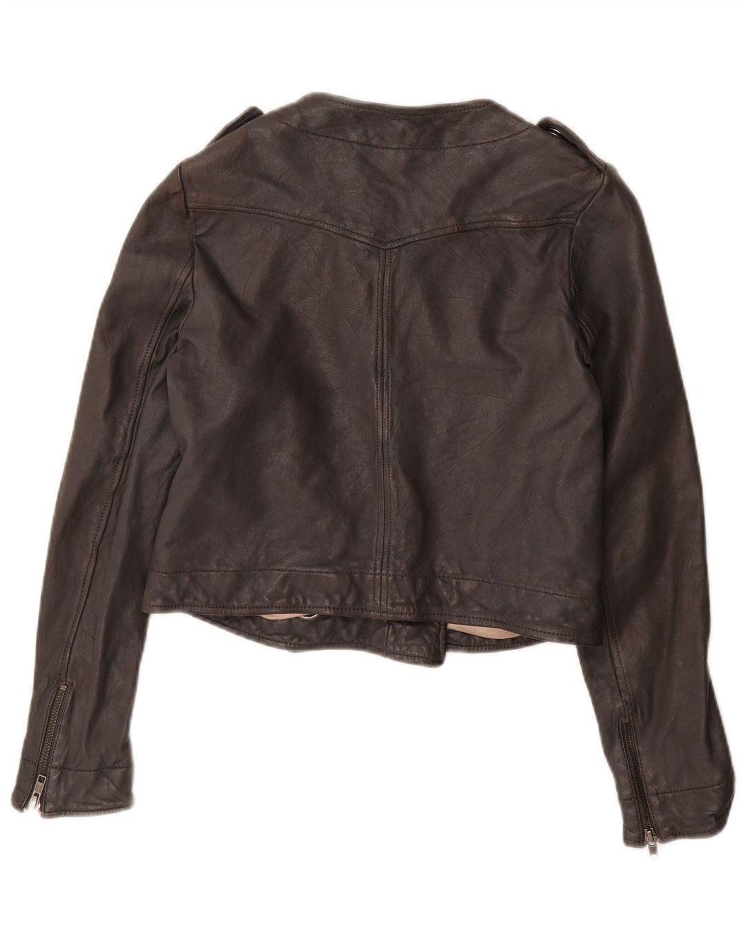 Jaqueta militar feminina French Connection UK 10 couro preto pequeno