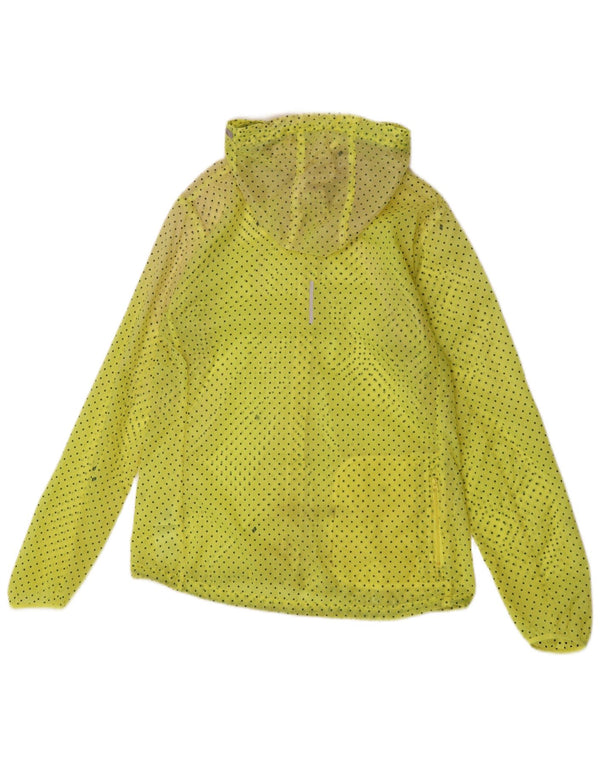 Nike Womens Running Hooded Rain Jacket UK 14 Médio Amarelo Manchado