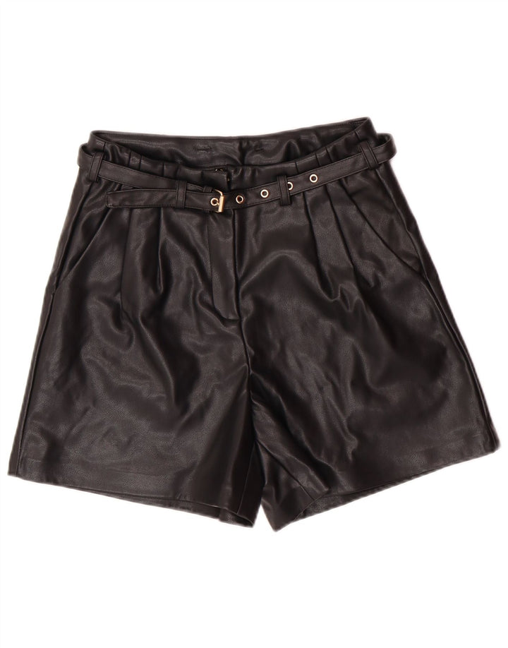Apenas shorts femininos de couro sintético XS W25 poliéster preto