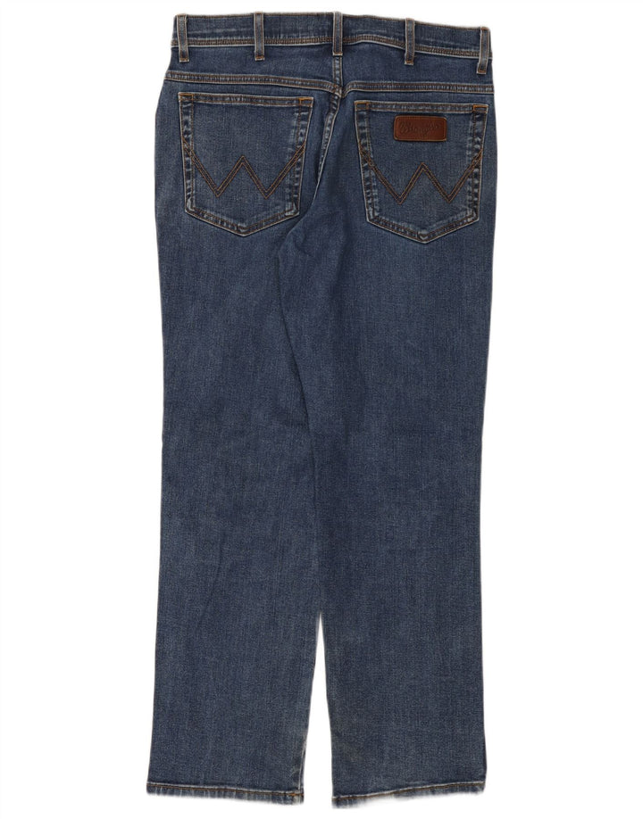 WRANGLER Masculino Texas Straight Jeans W34 L30 Azul Algodão
