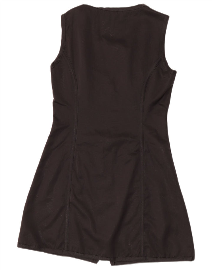 C'EST COMMECA Vestido feminino sem mangas evasê UK 10 pequeno preto