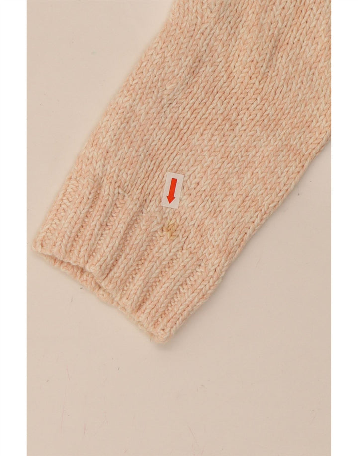 CHAPS Womens Shawl Neck Jumper Sweater UK 14 Large Pink Flecked Cotton Vintage Chaps and Second-Hand Chaps from Messina Hembry 