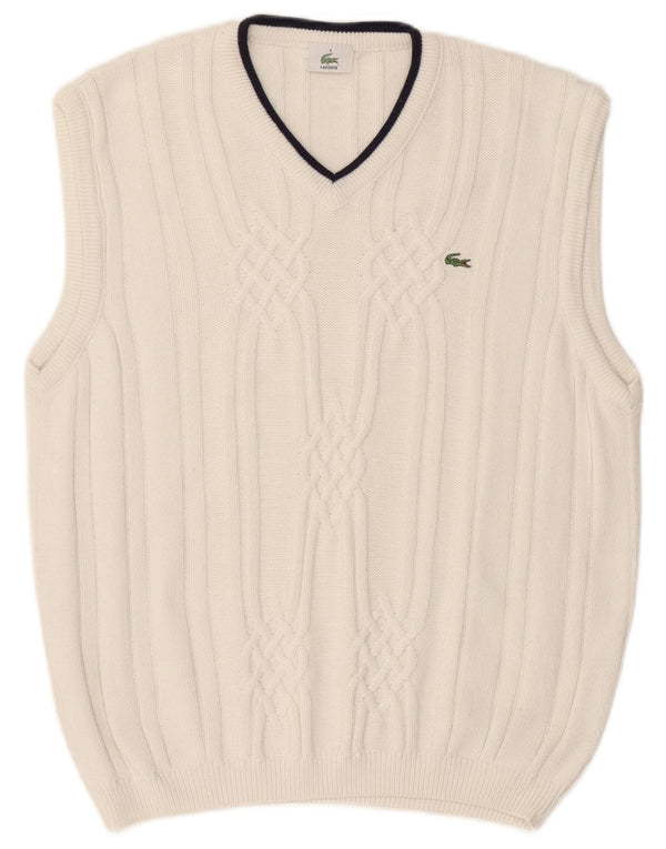 Lacoste Mens Vest Tank Top Tamanho 6 XL Algodão Branco