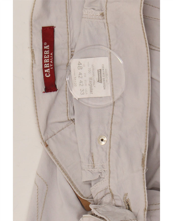 CARRERA Mens Straight Casual Trousers W33 L28 Off White Cotton Vintage Carrera and Second-Hand Carrera from Messina Hembry 