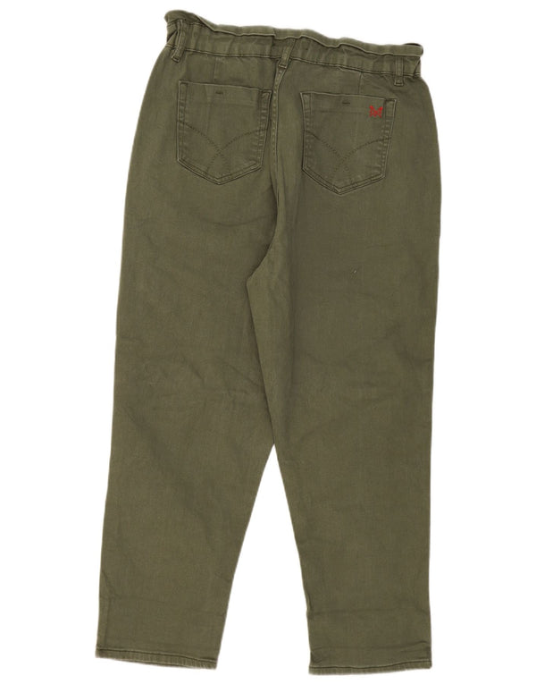 Calça jeans feminina cintura alta cônica Crew Clothing UK 16 grande W32 L26 cáqui