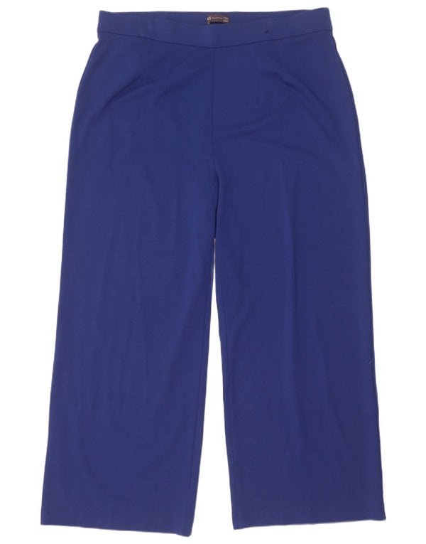 Calça de treino feminina Marks & Spencer com pernas largas UK 20 2XL azul viscose