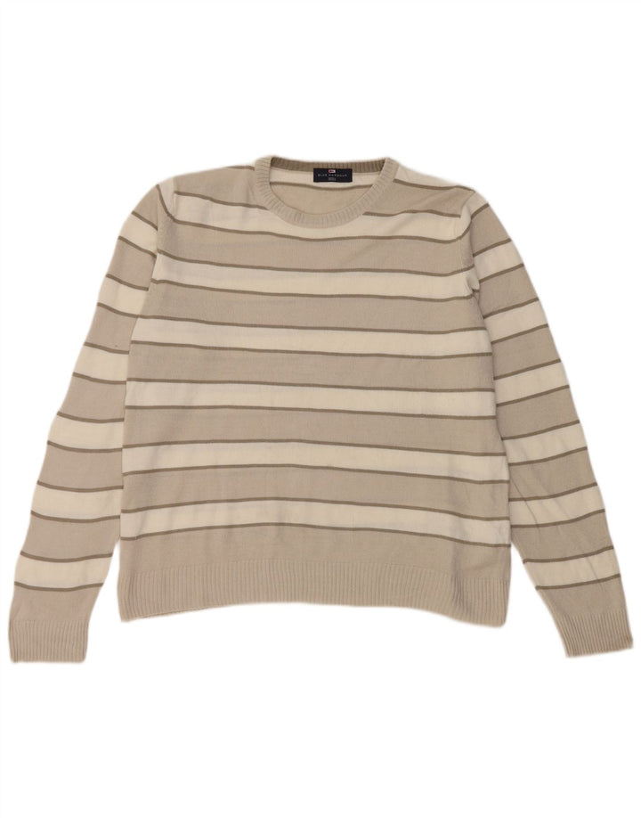 Suéter masculino Marks & Spencer Blue Harbor com gola redonda, médio bege