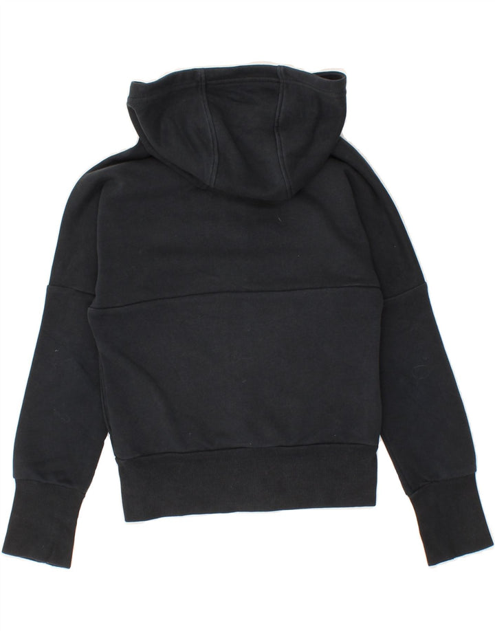 ADIDAS Girls Graphic Zip Hoodie Sweater 7-8 Years Black Cotton Vintage Adidas and Second-Hand Adidas from Messina Hembry 