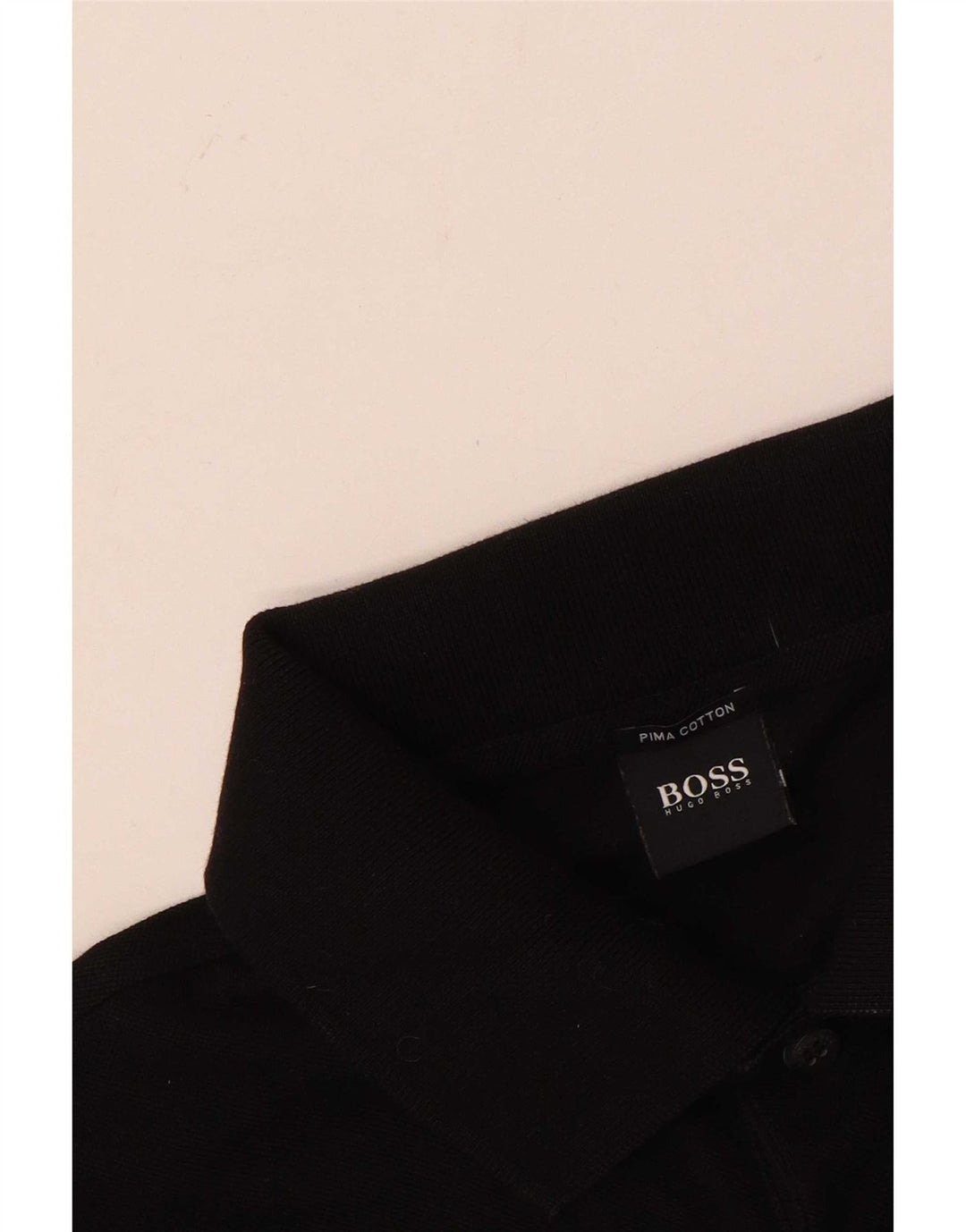 Camisa polo masculina Hugo Boss de algodão preto médio