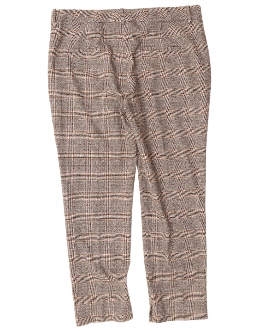 ZARA Calça Chino Feminina Slim Fit EU 42 Grande W32 L27 Cinza Xadrez