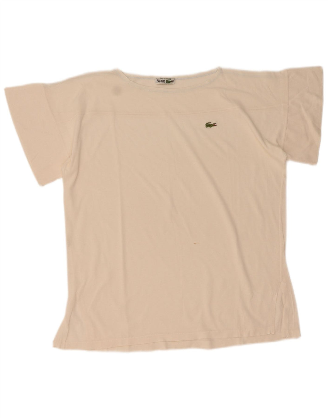 Camiseta feminina Lacoste tamanho superior 44 grande algodão branco