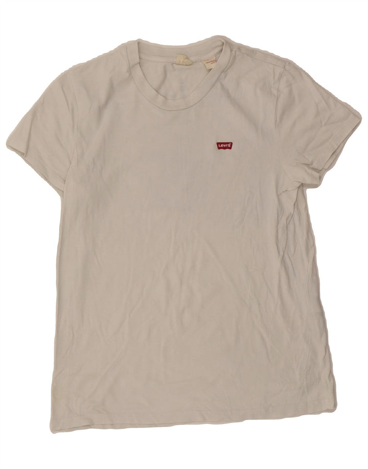 LEVI'S Womens T-Shirt Top UK 10 Small White Cotton Vintage Levi's and Second-Hand Levi's from Messina Hembry 