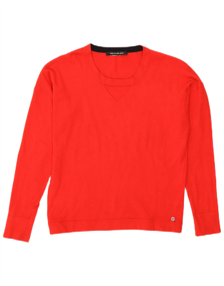 Suéter feminino Penny Black com gola redonda UK 12 vermelho médio