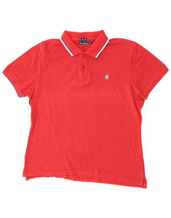 Camisa polo masculina Slim Fit Conte of Florence XL de algodão vermelho