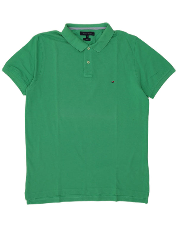 Camisa polo masculina Tommy Hilfiger Slim Fit XL algodão verde