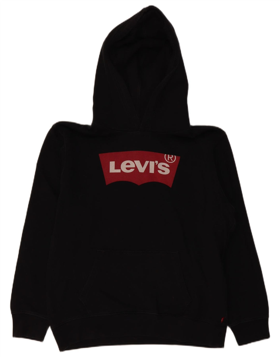 Suéter com capuz gráfico feminino LEVI'S Reino Unido 16 grande algodão preto