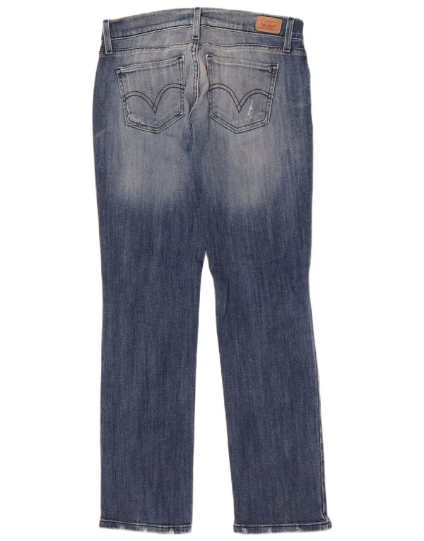 Calça jeans feminina Levi's 524 Super Low Straight US 9 Médio W30 L30 Azul Algodão