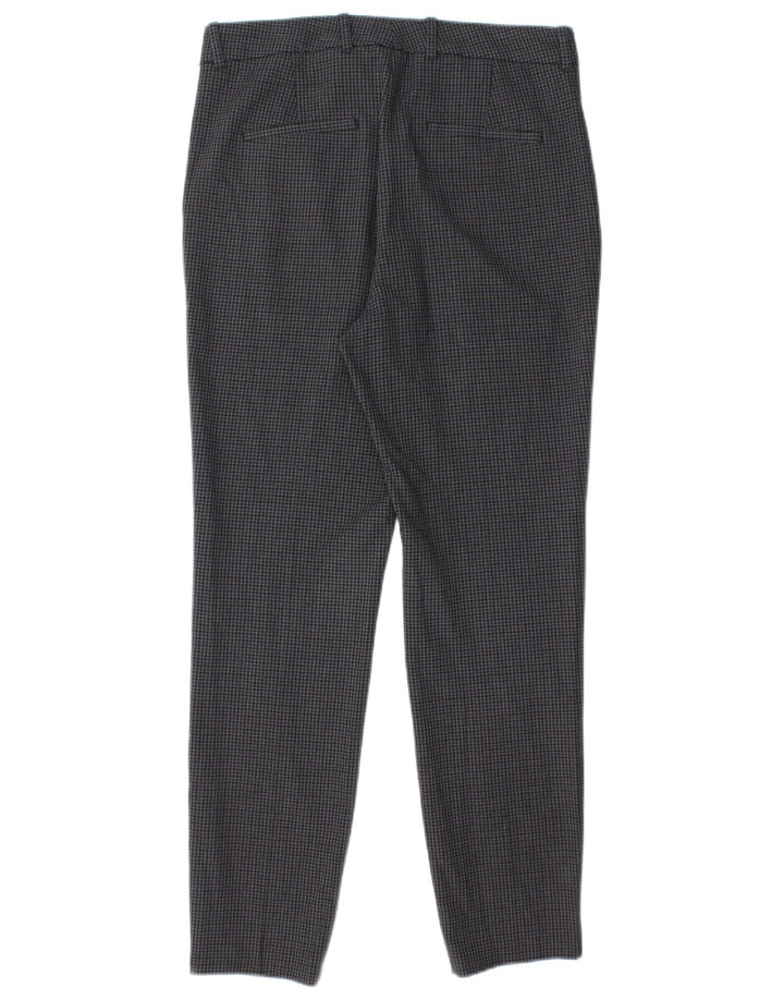 Calça feminina Zara Slim Suit EU 40 Médio W30 L28 Cinza Houndstooth