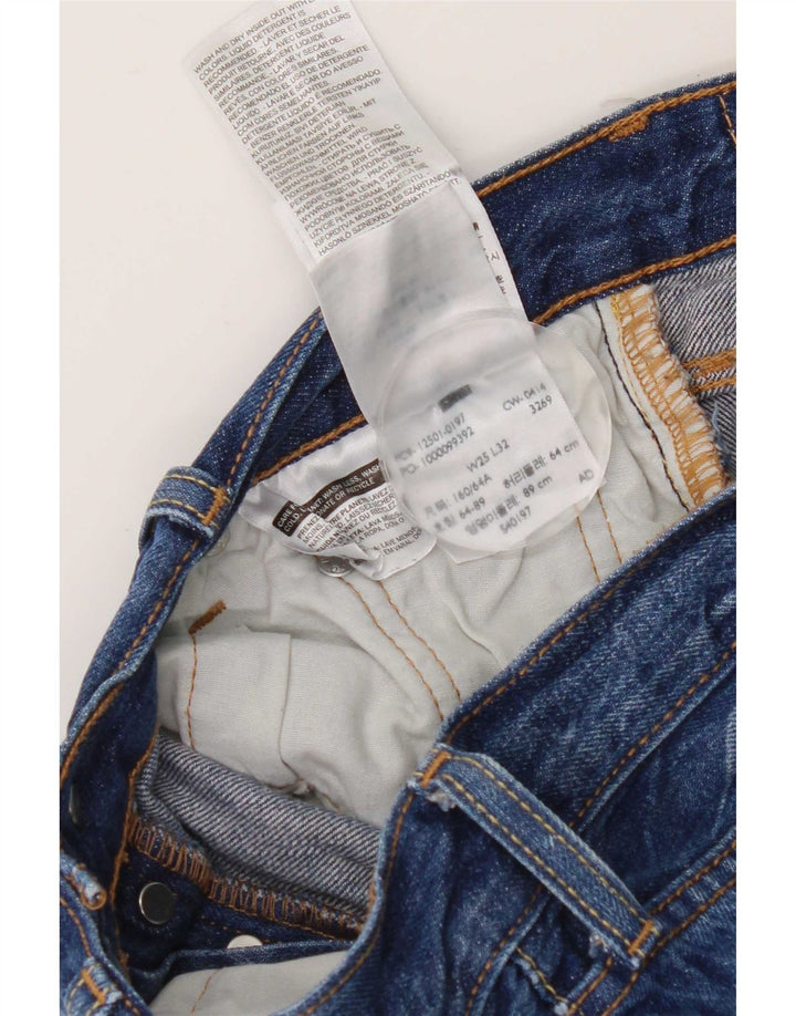 Calça jeans feminina Levi's 501 Straight W25 L27 azul algodão