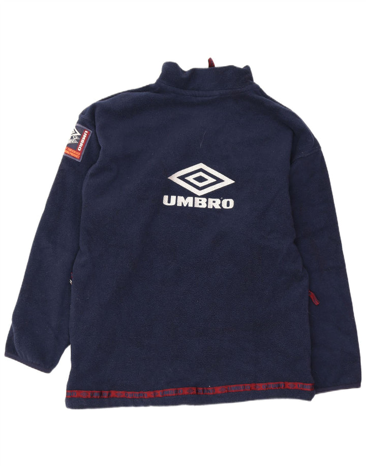 Suéter de lã masculino Umbro com zíper e gola grande azul marinho poliéster