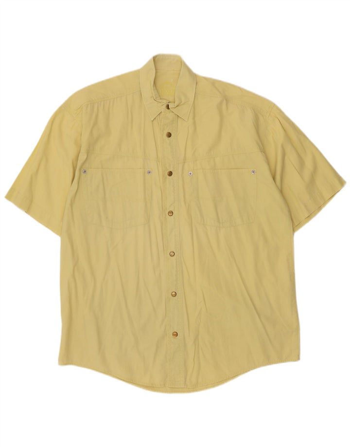 Camisa masculina de manga curta McNeal grande algodão amarelo