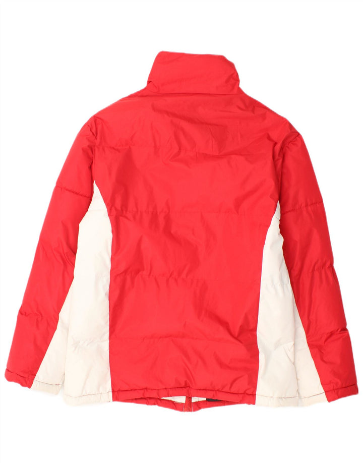 Jaqueta acolchoada feminina ativa EU 40 poliéster colorblock vermelho médio