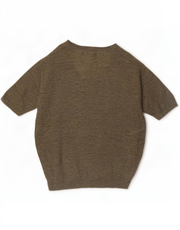 Suéter feminino Marks & Spencer com decote em V Reino Unido 14 verde médio