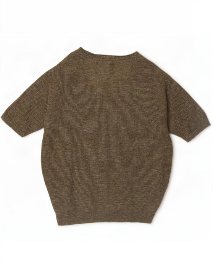 Suéter feminino Marks & Spencer com decote em V Reino Unido 14 verde médio