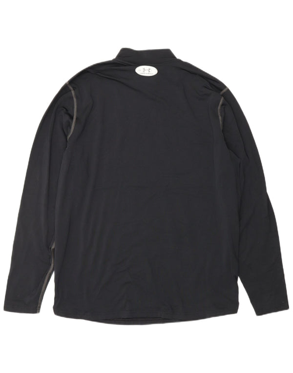 Under ARMOR Mens Cold Gear Top Manga Longa Grande Poliéster Preto