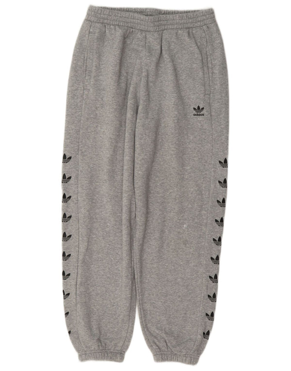 Adidas Womens Graphic Tracksuit Calças Joggers UK 12 Médio Cinza Flecked