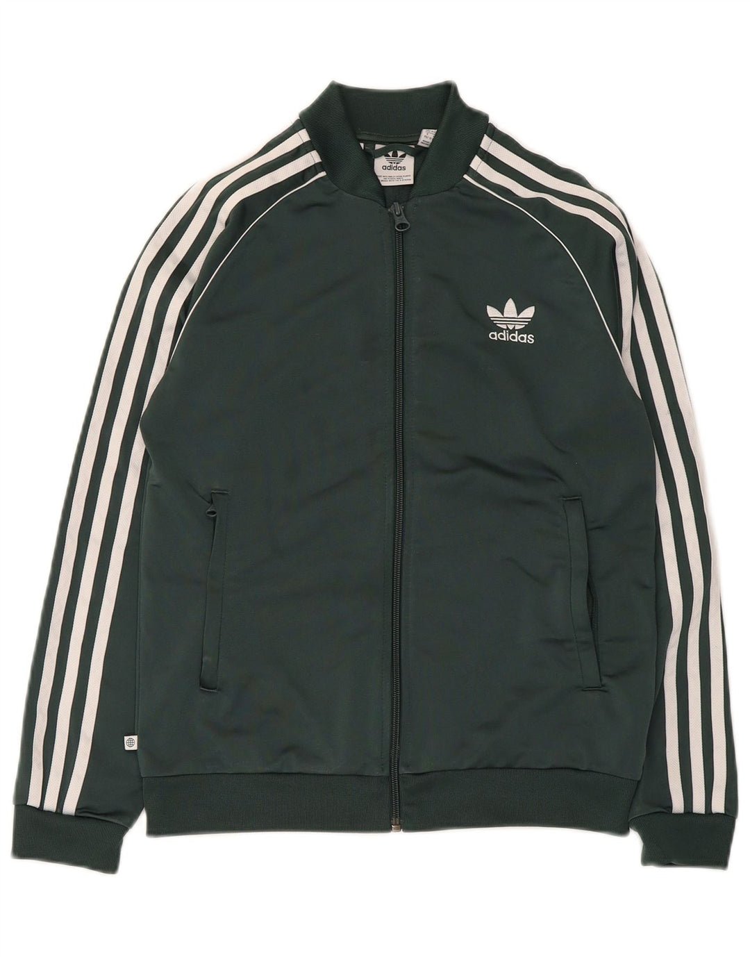 Casaco de treino Adidas Boys 11-12 anos verde poliéster