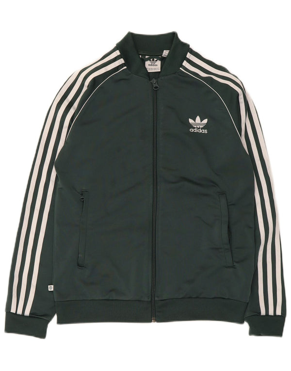 Casaco de treino Adidas Boys 11-12 anos verde poliéster