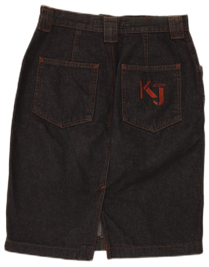 Saia jeans feminina Krizia W36 grande algodão cinza