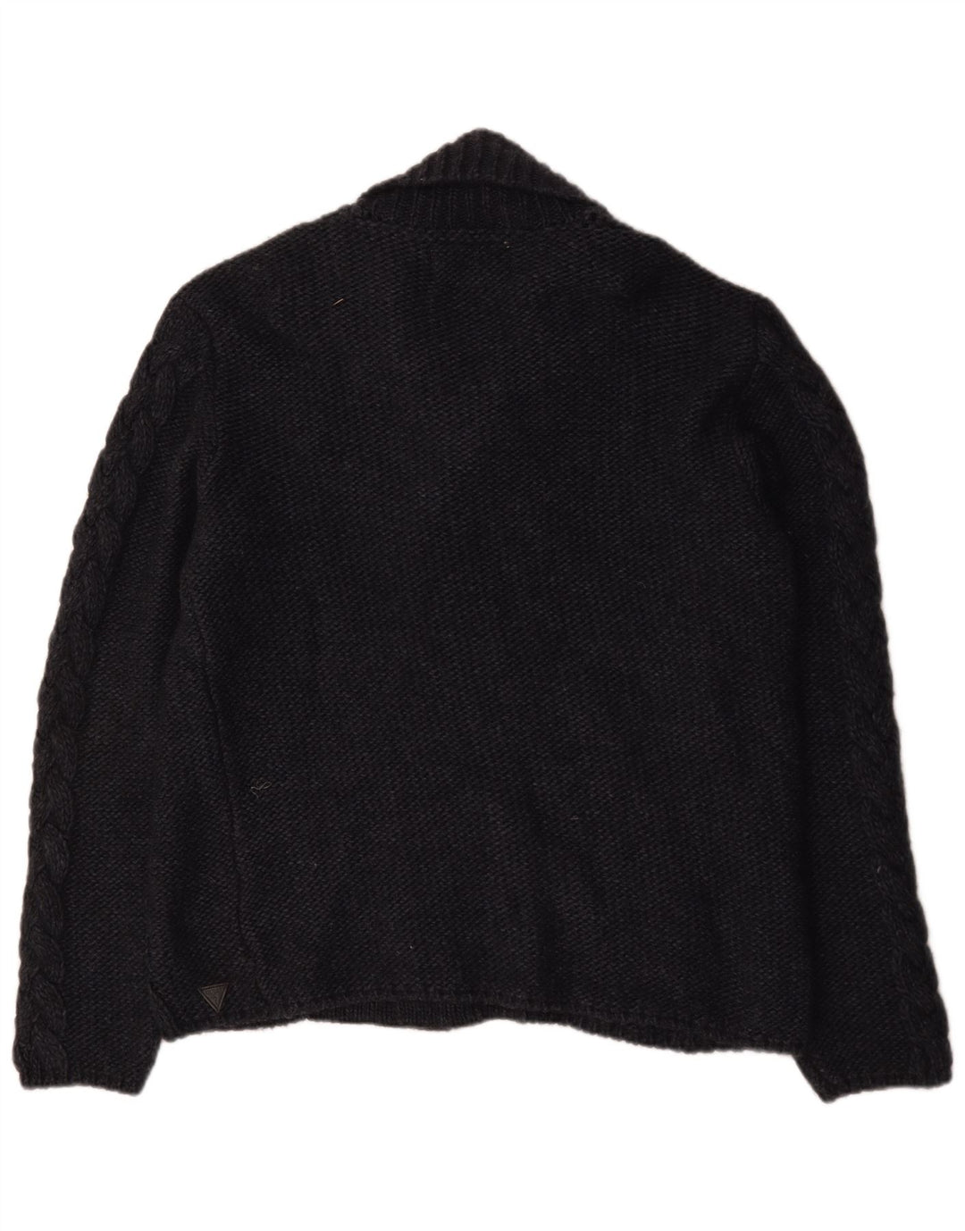 Suéter masculino Guess Duffle Buttons Cardigan grande acrílico preto