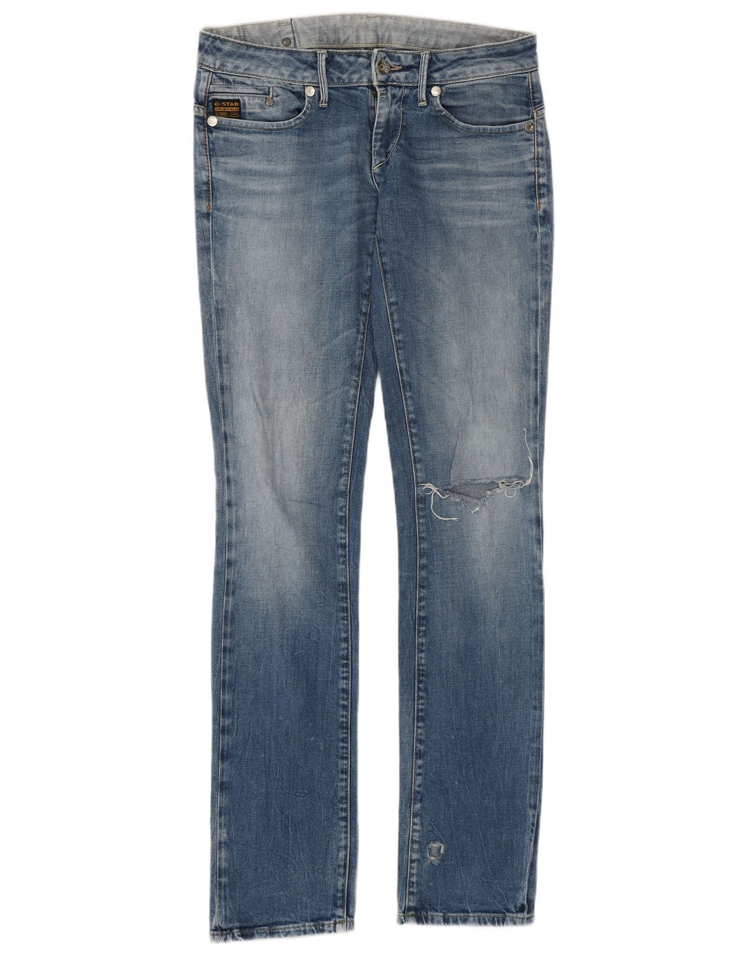 Jeans femininos G-STAR desgastados slim W31 L36 algodão azul