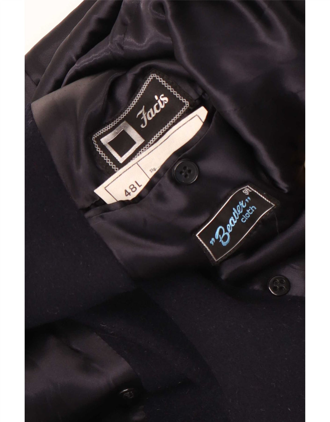 Casaco longo masculino Facis com peito duplo IT 48 azul marinho médio