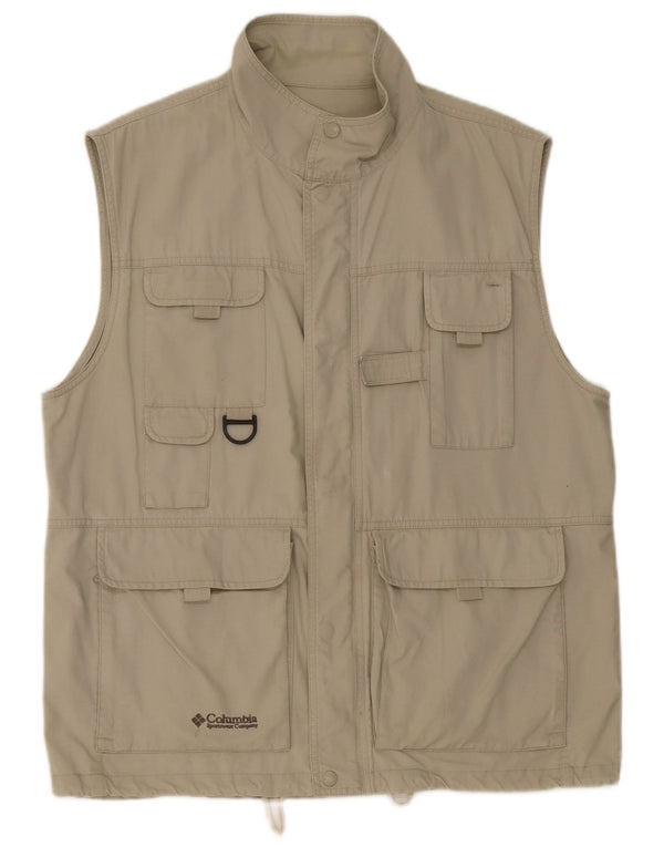 Colete utilitário masculino Columbia UK 40 grande algodão verde