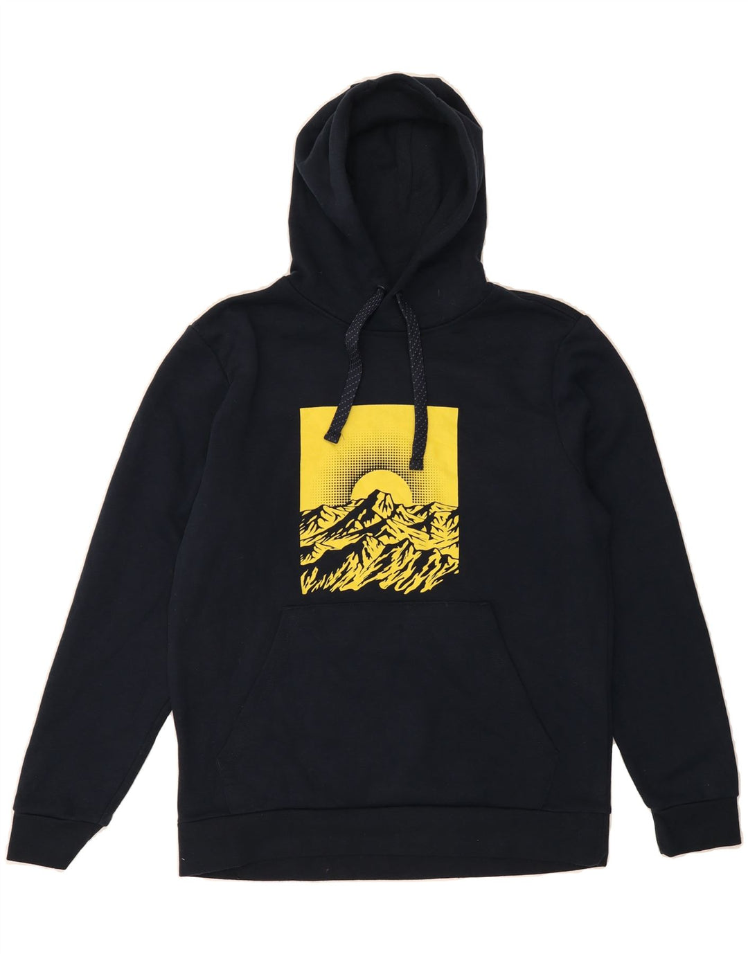 MOUNTAIN WAREHOUSE Mens Graphic Hoodie Jumper Small Navy Blue Cotton Vintage Mountain Warehouse and Second-Hand Mountain Warehouse from Messina Hembry 